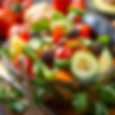 Assorted Vegetable Salad A fresh salad bowl filled with assorted vegetables