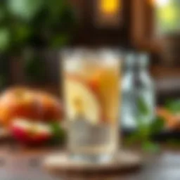 A refreshing glass of apple cider vinegar water on a wooden table