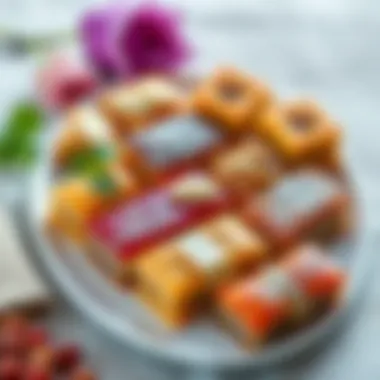 Elegant presentation of assorted baklava varieties