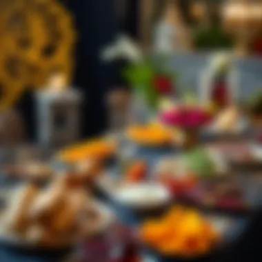Vibrant Iftar Table Setting Vibrant iftar table setting with local delicacies