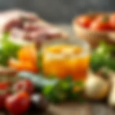 Fresh ingredients for making meat broth with vegetables