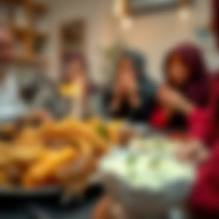 Family gathering around Iftar