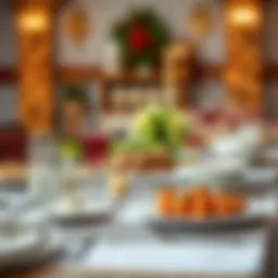 A beautifully arranged iftar table at Filizler Köftecisi