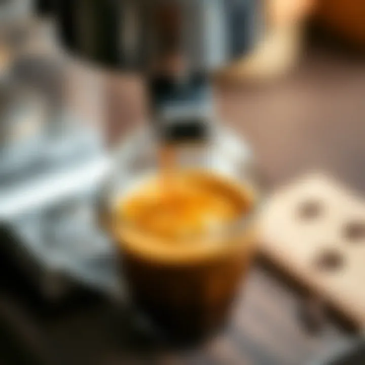 Freshly brewed coffee in a stylish cup