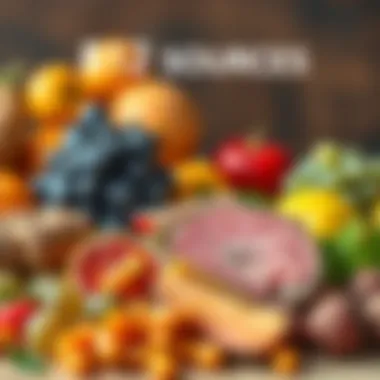 Fruits alongside animal products rich in B12