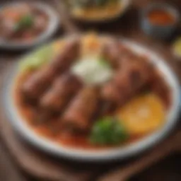 Traditional Gaziantep kebap served on a plate