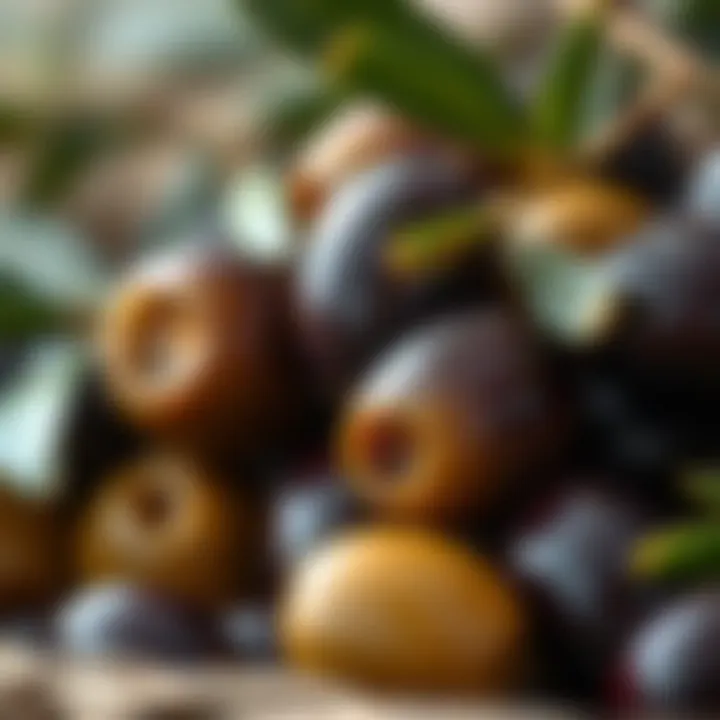 A close-up of olives ready for harvest, highlighting their quality and freshness
