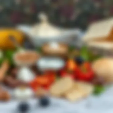 Assorted Ingredients for Kadayif Delight An assortment of ingredients used in kadayif dessert preparation