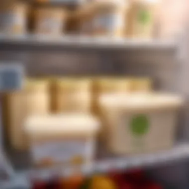 Proper Storage of Pastry Cream Containers of pastry cream neatly stored in a refrigerator