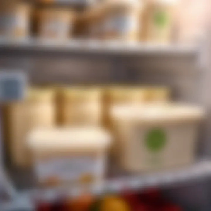 Proper Storage of Pastry Cream Containers of pastry cream neatly stored in a refrigerator