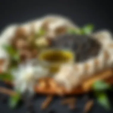 An elegant arrangement of herbal ingredients with black seed oil