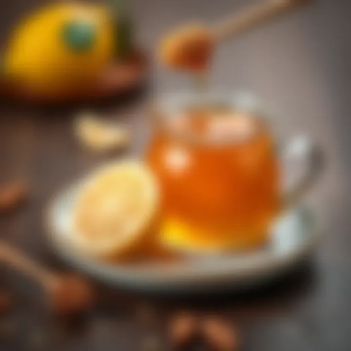 Honey and lemon mixture for throat comfort