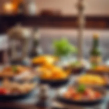 Table set for iftar with traditional dishes