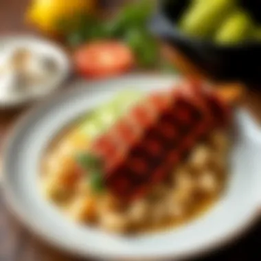 A beautifully plated dish featuring İspir fasulyesi as the main ingredient