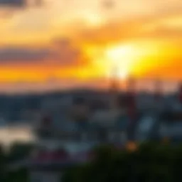 A scenic view of Istanbul at sunset during Ramadan
