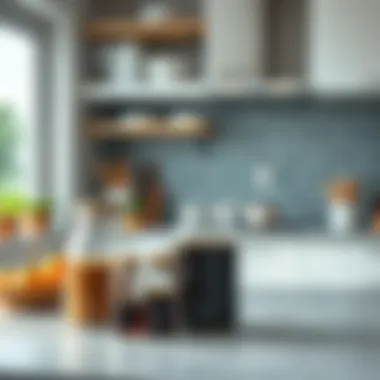 Stylish kitchen with coffee jars on display