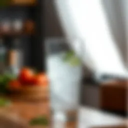 Refreshing glass of carbonated water