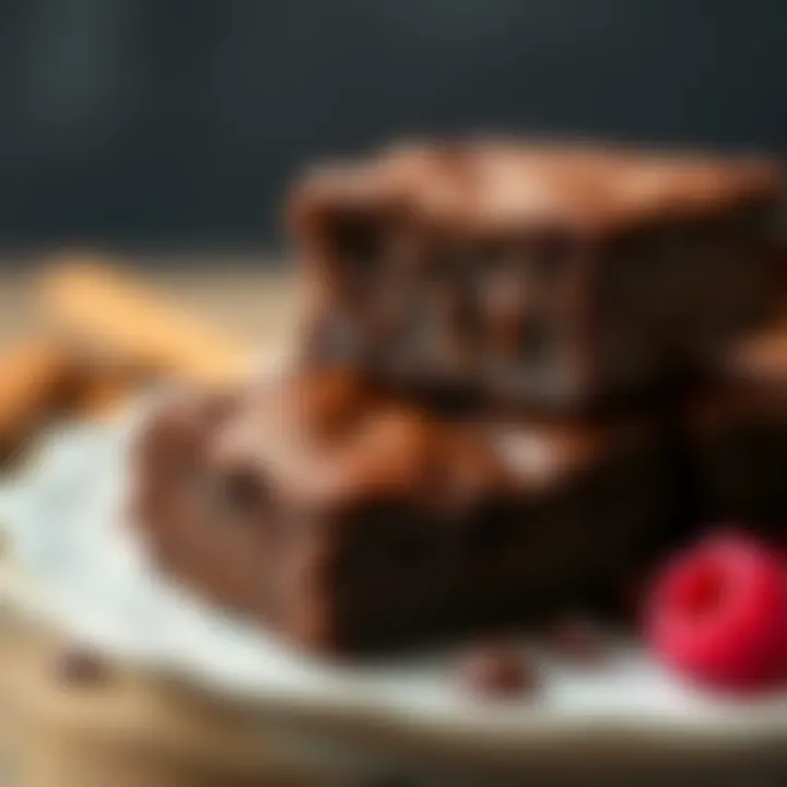 Close-Up of Rich, Fudgy Carob Flour Brownie An inviting close-up of a carob flour brownie with a rich, fudgy texture