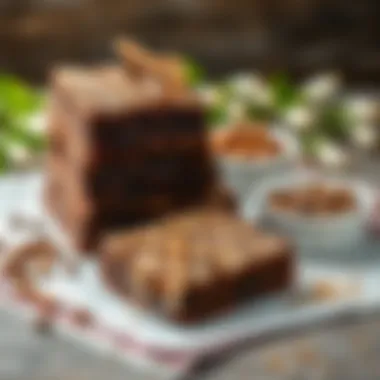 Ingredients for Healthy Carob Flour Brownie Overview of ingredients for creating a healthy carob flour brownie