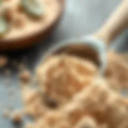 Close-up of protein powder in a scoop