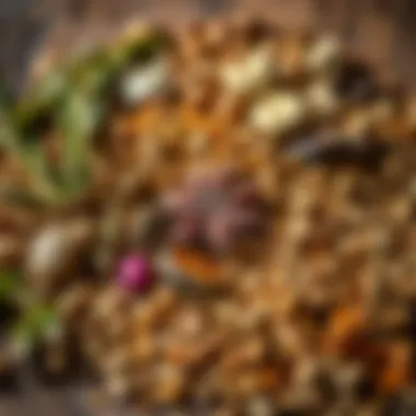 Dried Ingredients for Natural Remedies A selection of dried herbal ingredients