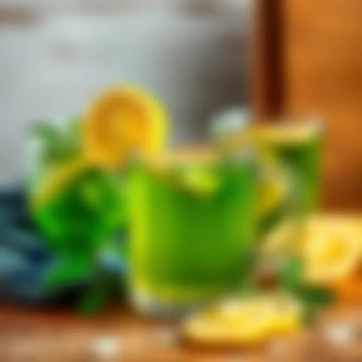 Refreshing Green Tea Elixir A vibrant cup of green tea with lemon