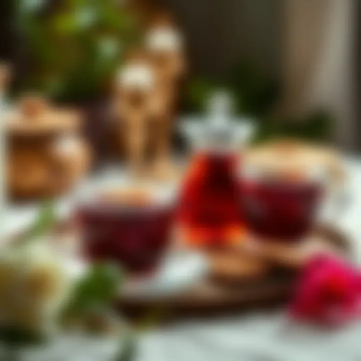 Tranquil Tea Experience A serene tea setup with steaming cups