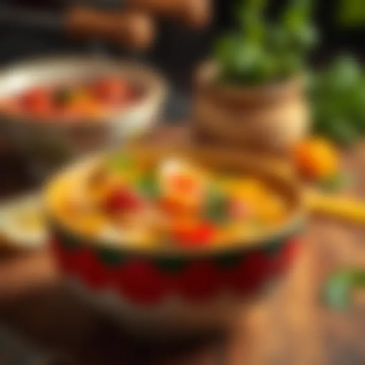 A steaming bowl of Knorr soup with vibrant vegetables