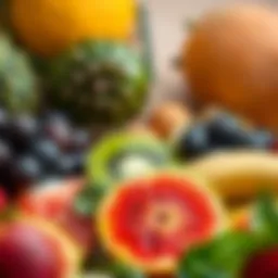 Fresh fruits aiding digestion