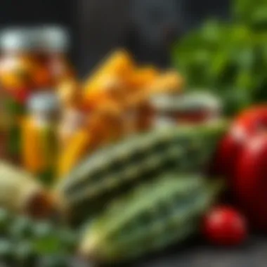 A variety of canned vegetables highlighting okra