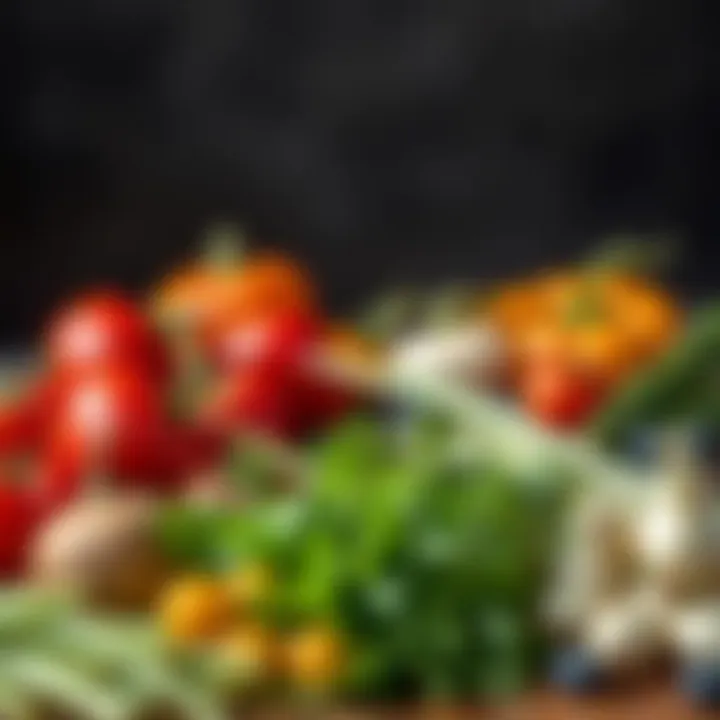 Fresh Vegetables for a Balanced Meal An assortment of fresh vegetables selected for the Korili Tavuk dish.