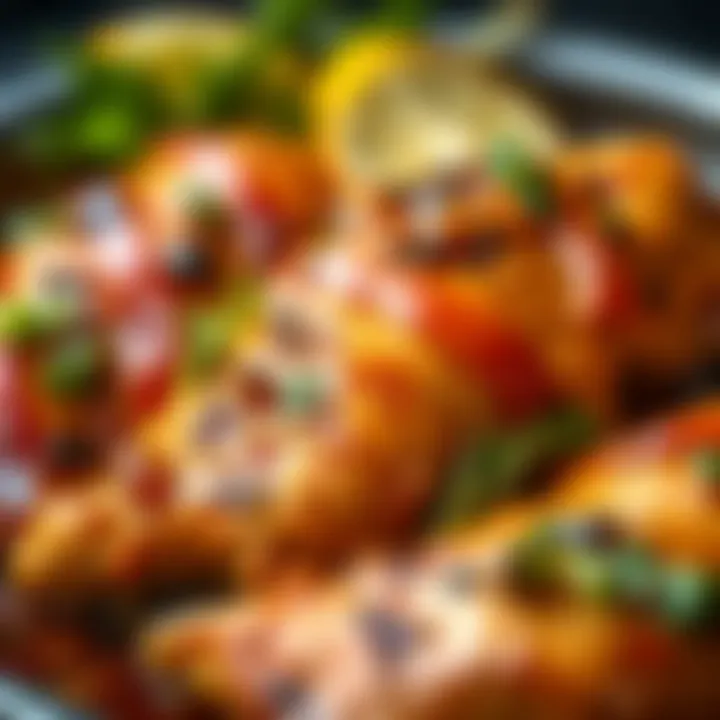 Marinated Chicken Before Cooking Close-up of marinated chicken ready for cooking, highlighting the textures.