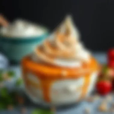 Healthy alternatives to traditional whipped cream displayed creatively