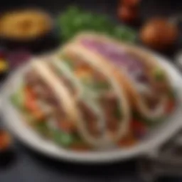 A beautifully plated döner with vibrant vegetables