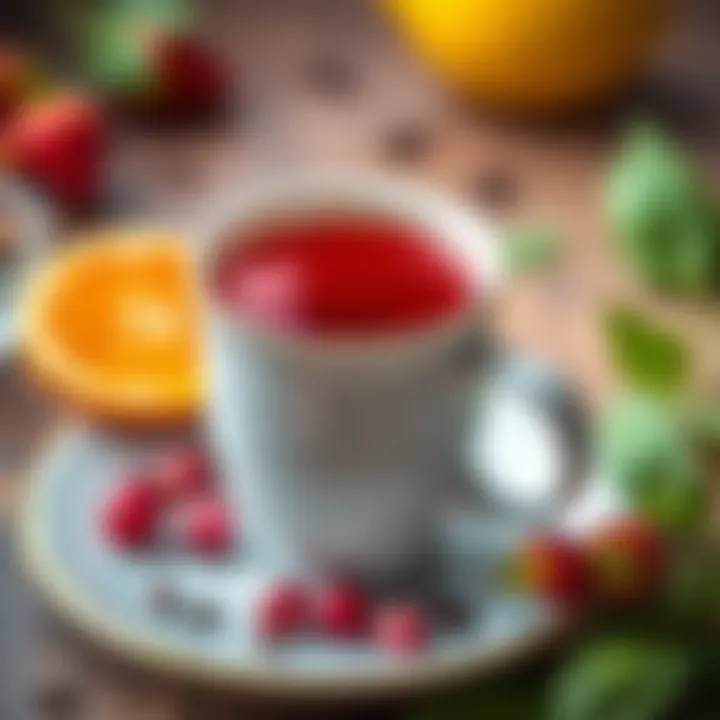 Vibrant Rooibos Tea in a Cup A close-up of a cup of Lipton Rooibos tea with a vibrant color