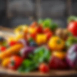 Colorful assortment of vegetables enhancing flavor