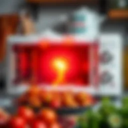 Illustration of microwave oven radiation effects