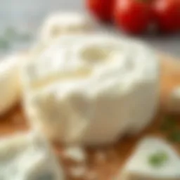 Delicate texture of ricotta cheese