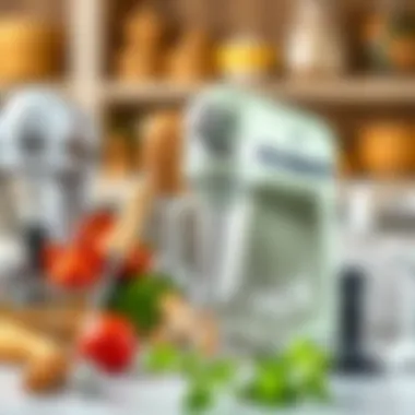 An array of different mixing accessories and attachments