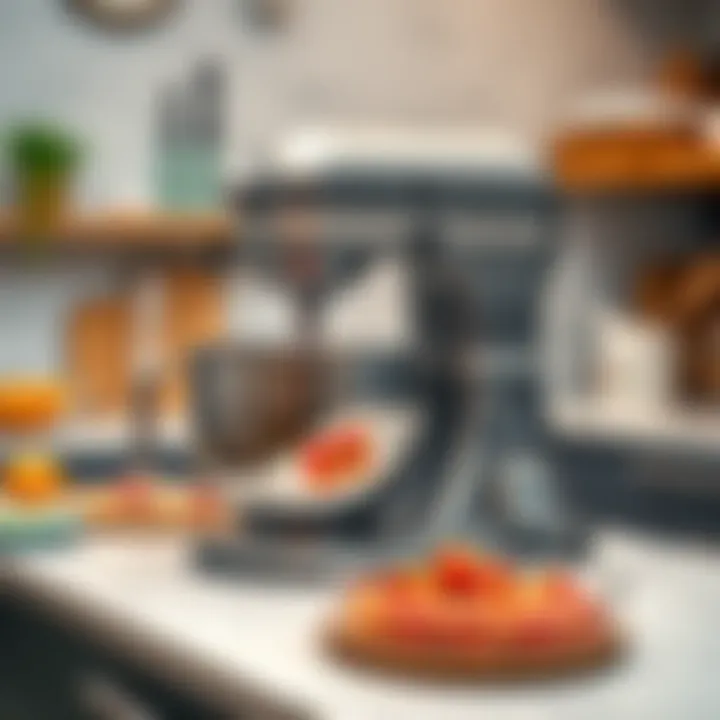 A sleek modern mixing machine on a kitchen countertop