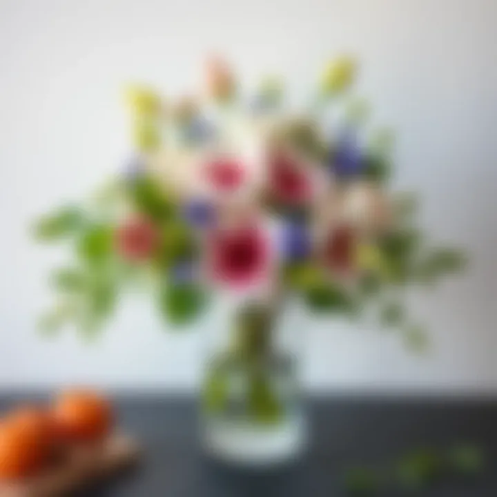 Elegant Fresh Flower Arrangement An artful arrangement of fresh flowers in a stylish vase for a special touch.