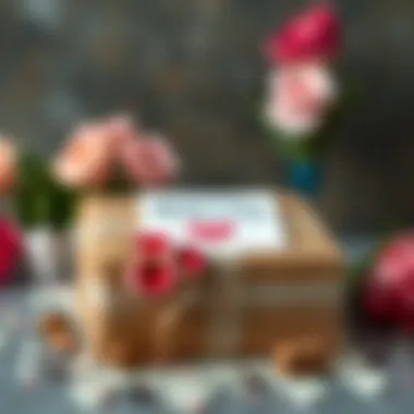 Thoughtful Gift Box for Mother's Day A beautifully wrapped gift box with a heartfelt note for Mother's Day.