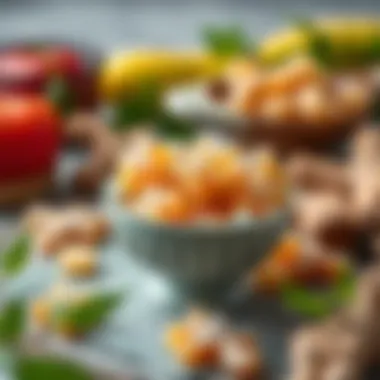 Aesthetic Presentation of Ginger Candy Natural ginger candy in a beautiful bowl