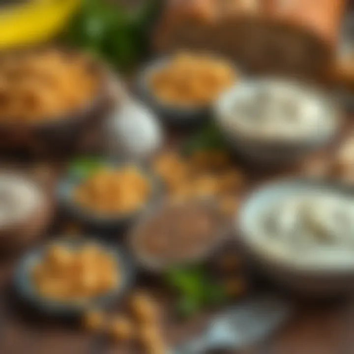 Ingredients for Chickpea Bread Ingredients laid out for making chickpea bread