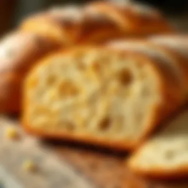 Texture of Sliced Chickpea Bread Sliced chickpea bread showcasing its texture