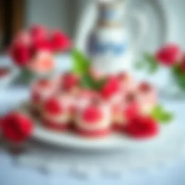 A beautifully arranged platter of traditional Turkish rose dessert, showcasing its intricate design and vibrant colors.