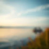 A serene lake view at dawn, perfect for fishing