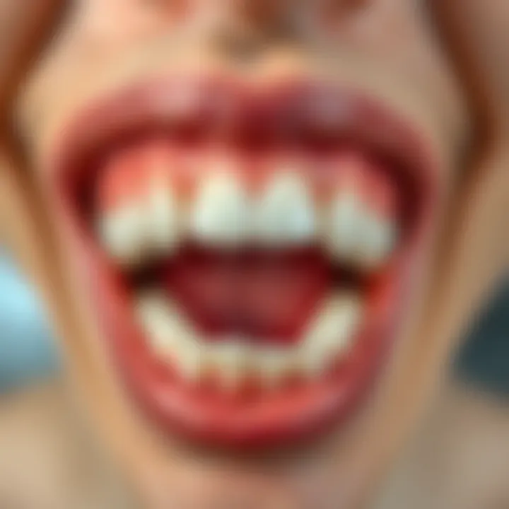 Close-up view of a healthy mouth and gums
