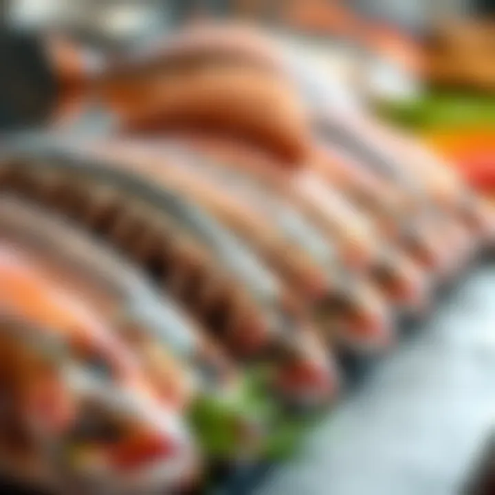 Different varieties of Palamut fish on display