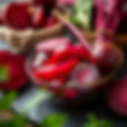 A bowl of vibrant pickled beets showcasing their deep red color and texture